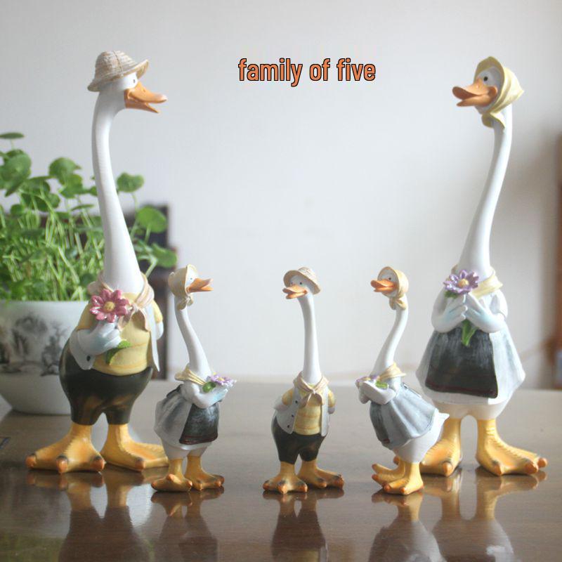 Creative Cartoon Duck Garden Ornament - Hand-Painted Resin Animal Craft
