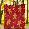 1 Stück Weihnachten Lebkuchenmann Druck Leichte Flanelldecke, Bequeme und Warme Decke, für Camping Sofa Bett und Couch Büro, Geschenk