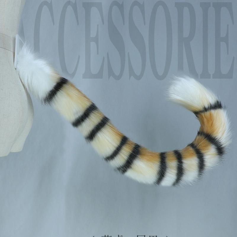 Adjustable Tiger Fox Tail for Cat Props Fur Furry Cosplay Carnival Party Christmas Anime Accessories Gift Halloween Cost