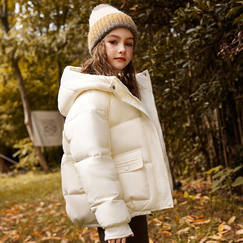 Winter Down JacketMiddle Aged Girls' Down Hooded Thick Warm Teenage Girl Outwear Coat 5-16 Years Kids Parkas