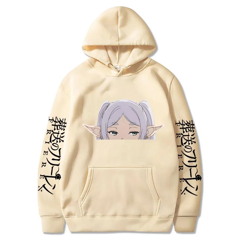 Frieren Beyond Journey's End Hoodie Women Men Unisex Long Sleeve Warm Streetwear Autumn Winter Harajuku Plus Size Sweatshirts