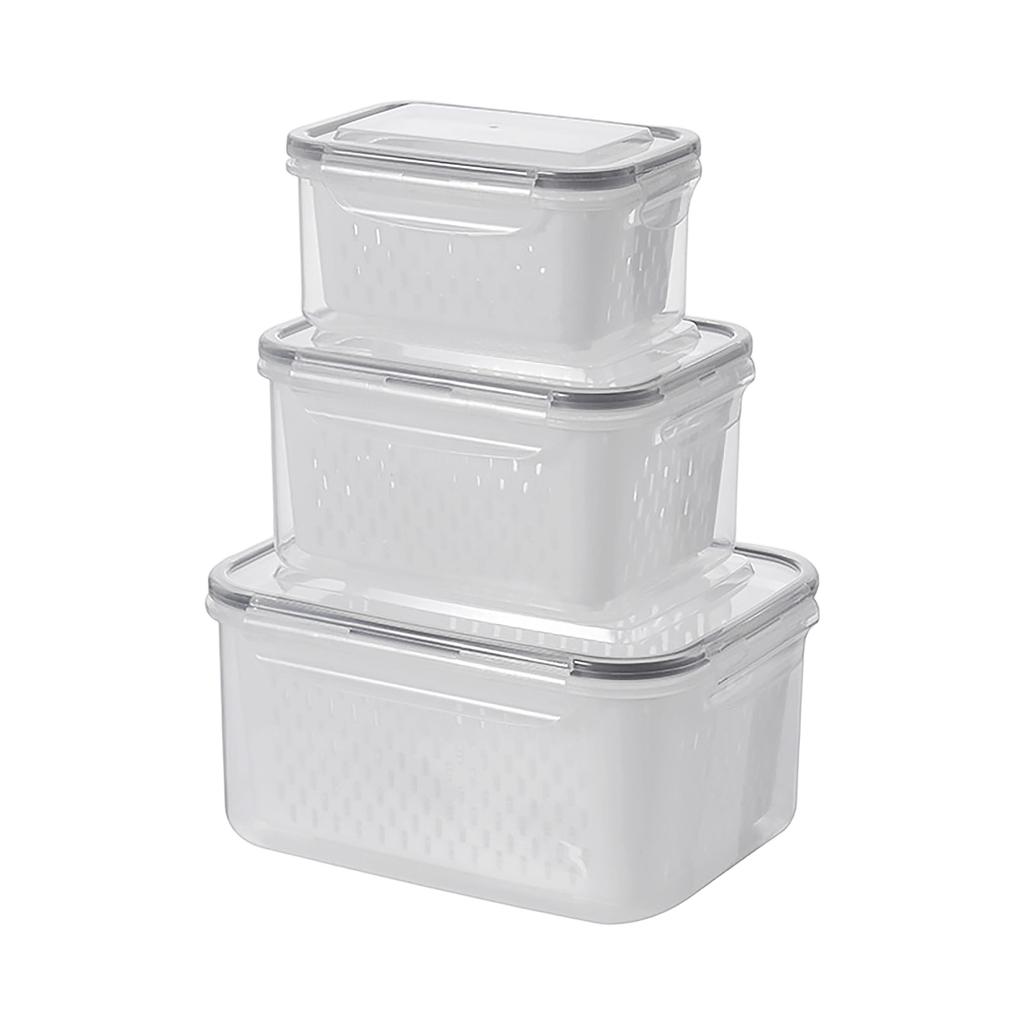 Fruit Storage Containers For Fridge, Leakproof Produce Containers With Removable Colander, Refrigerator Organizers And Storage
