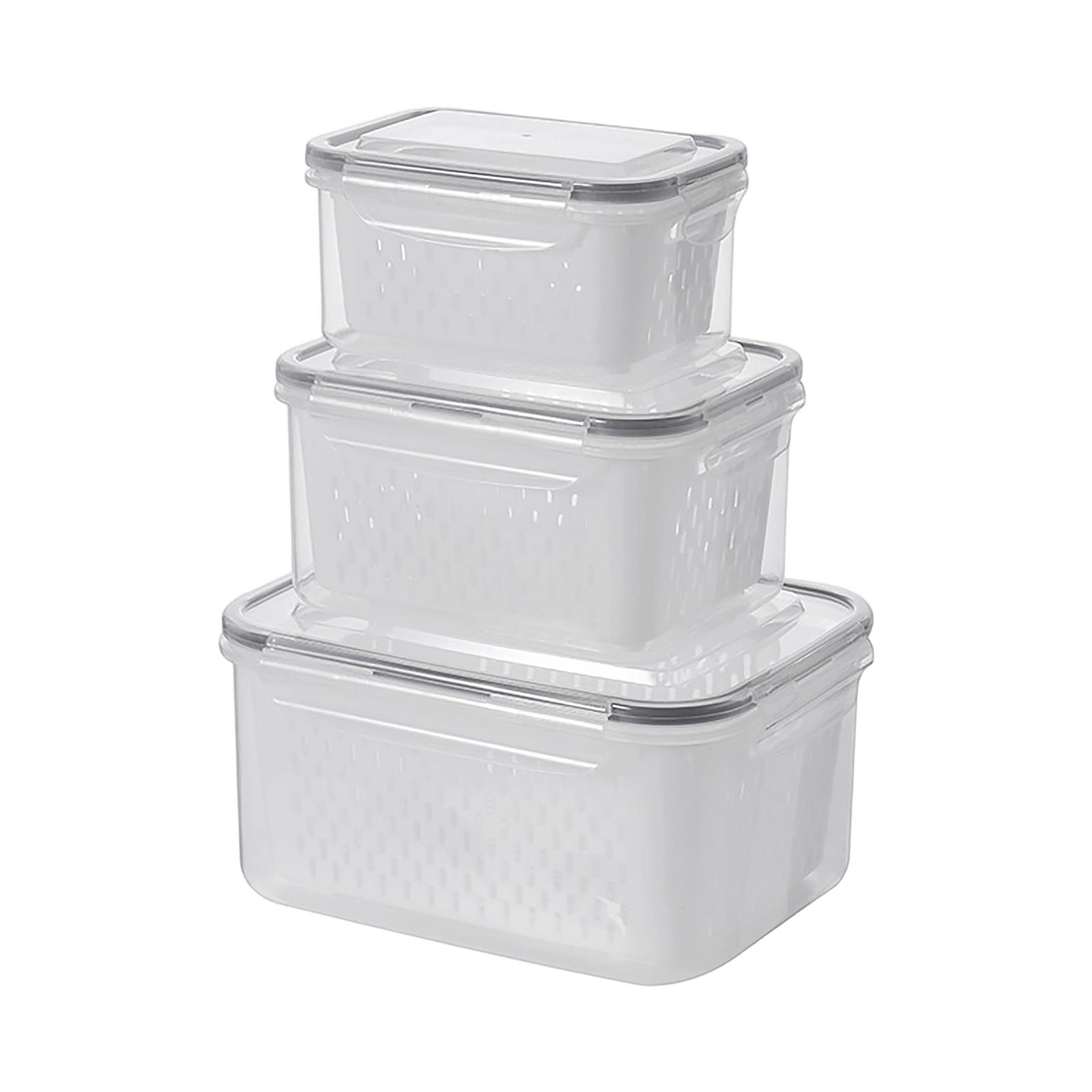 

Fruit Storage Containers For Fridge, Leakproof Produce Containers With Removable Colander, Refrigerator Organizers And Storage One Size