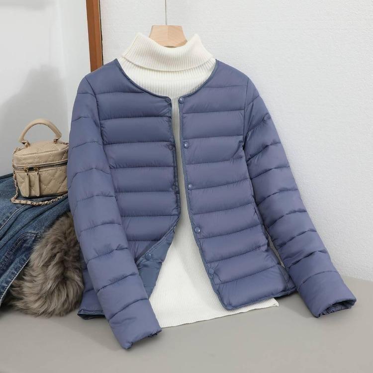 2024 Women's Stylish Warm Short Down Jacket Light Cotton Slim Fit for Middle Aged and Elderly