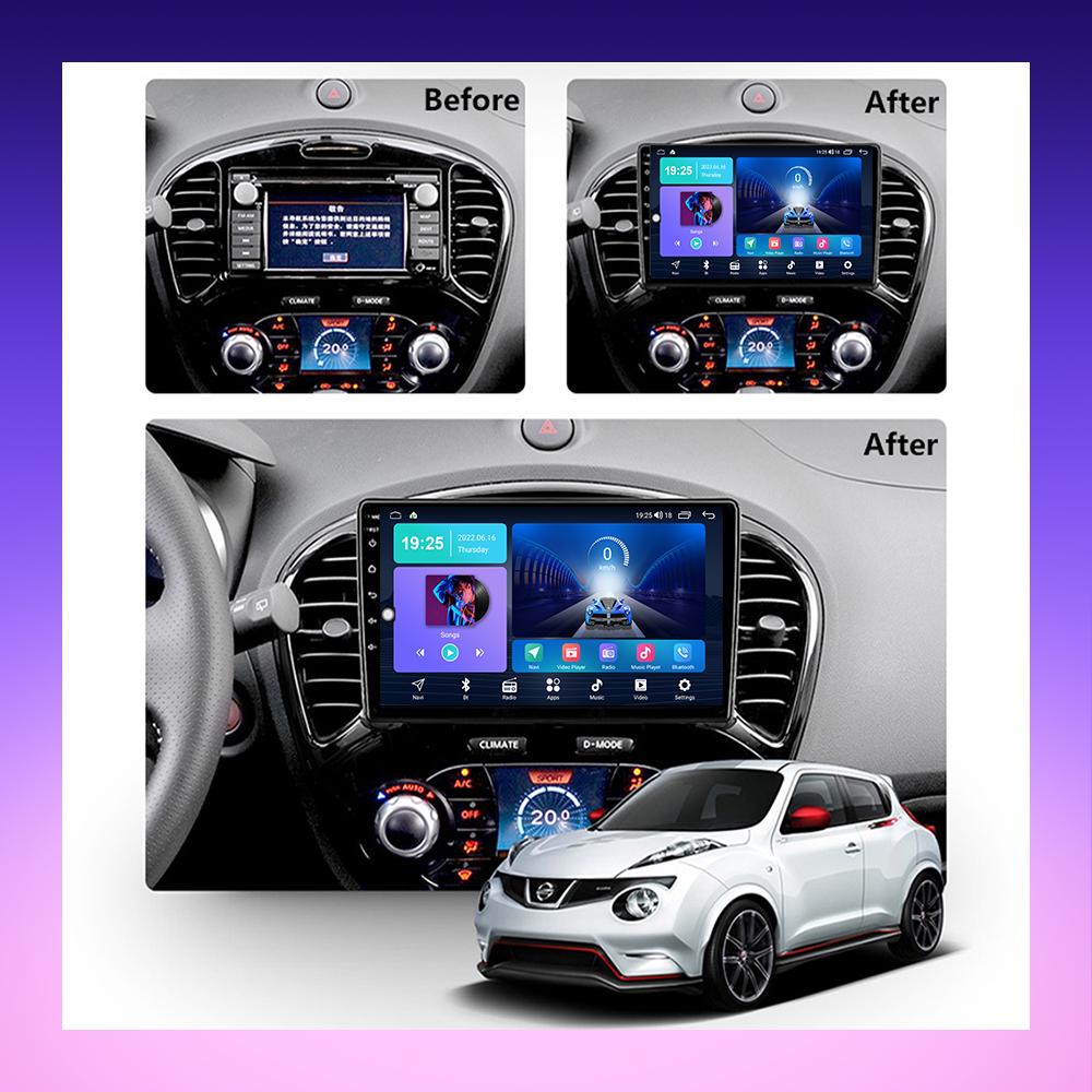 2 DIN Android Carplay Radio samochodowe dla Nissan Juke 2010-2019 Odtwarzacz multimedialny Jednostka główna Stereo Nawigacja GPS BT WIFI 2 + 32 GB