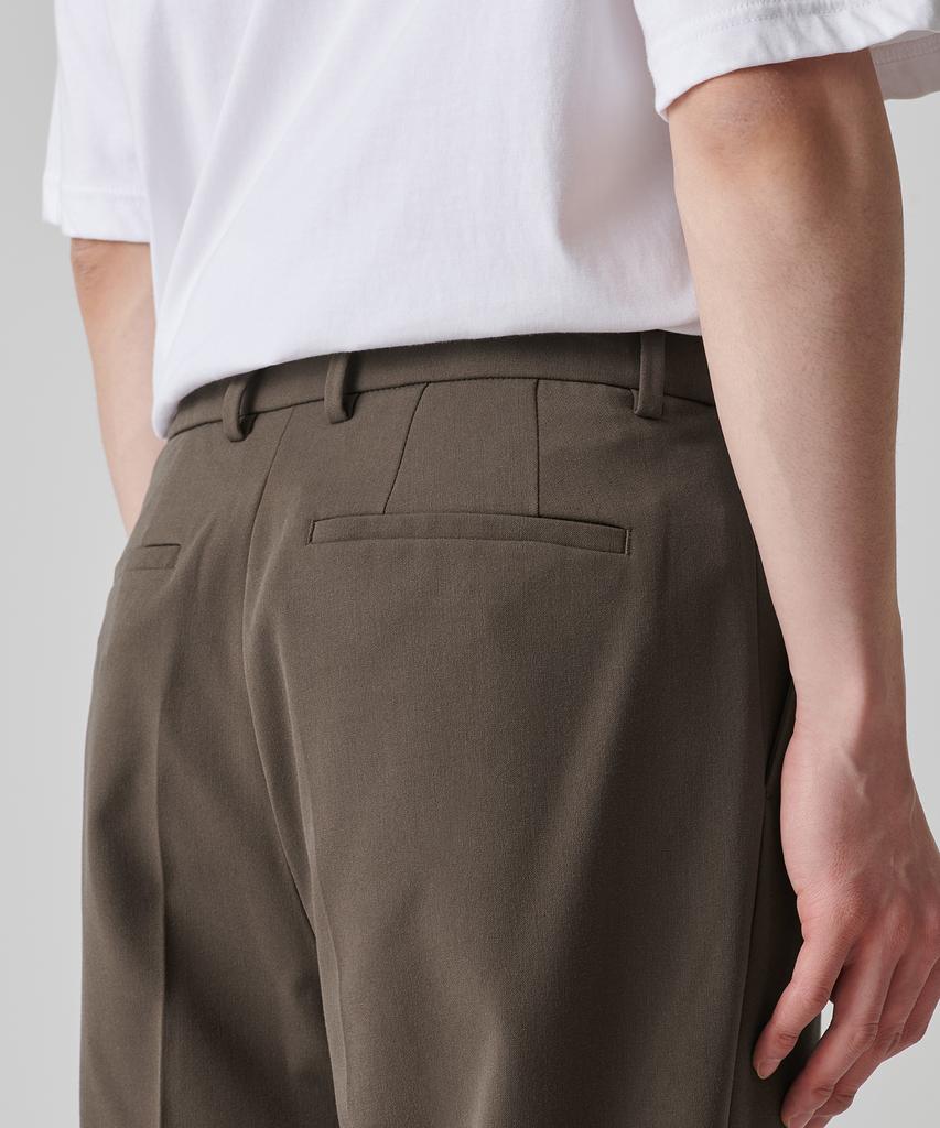 MUSINSA STANDARD Reverse One-Pleat Wide Hidden Banding Slacks [Brown]