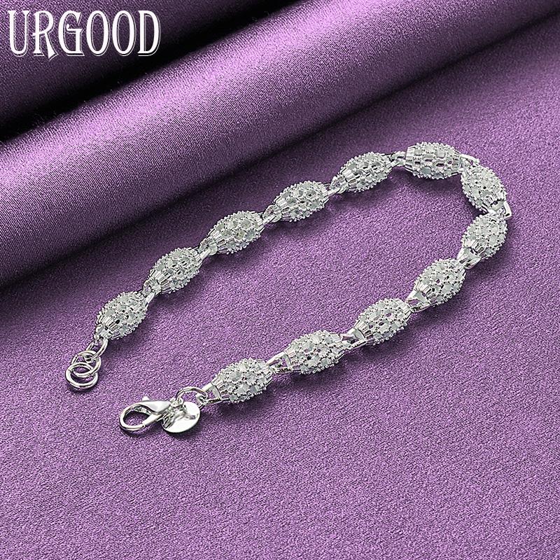 925 srebro owalna bransoletka prezent modna biżuteria