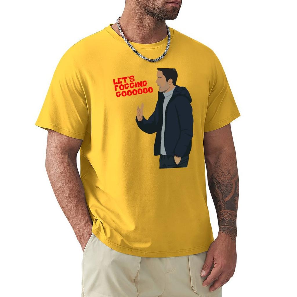 Mikel Arteta Let's Fogging Go T-Shirt Blue Archive Korean Fashion Slim Fit T Shirts for Men