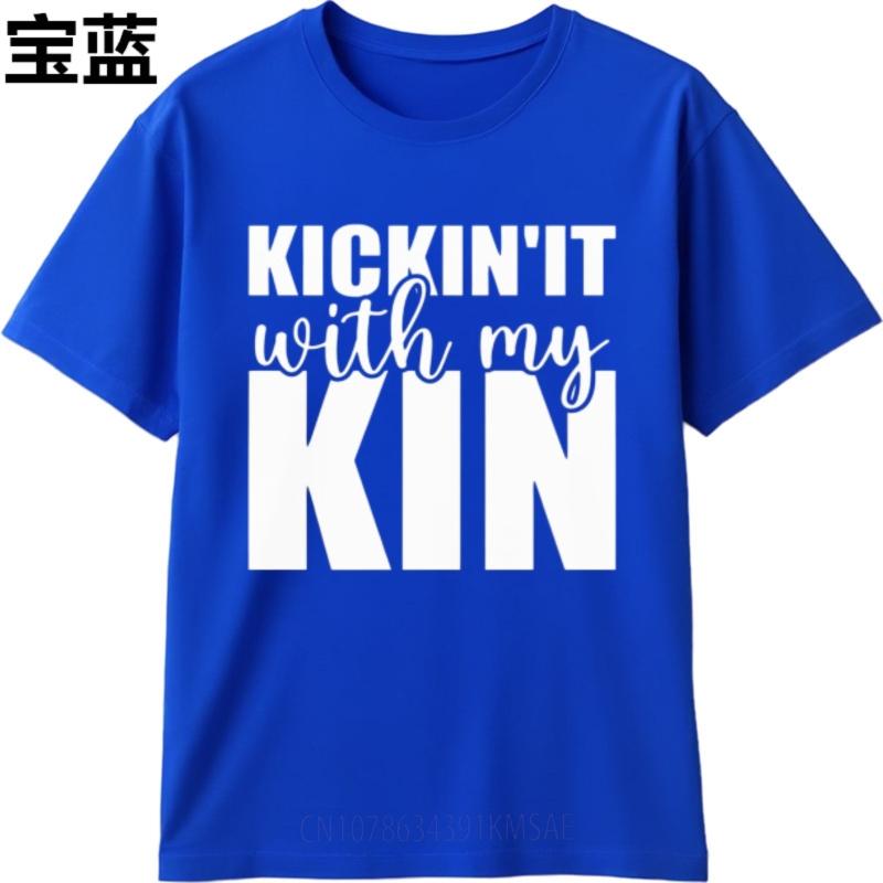 Travel Unisexs Tshirt Unisex Summer T Shirt Casual Kickin It With My Kin Cool For Unisex Teeshirt Comfortable Short Sleeve Shirt