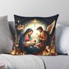 Advent Christmas Baby Jesus Angels Square Pillowcase Polyester Linen Velvet Creative Zip Decor Throw Pillow Case Sofa Cover