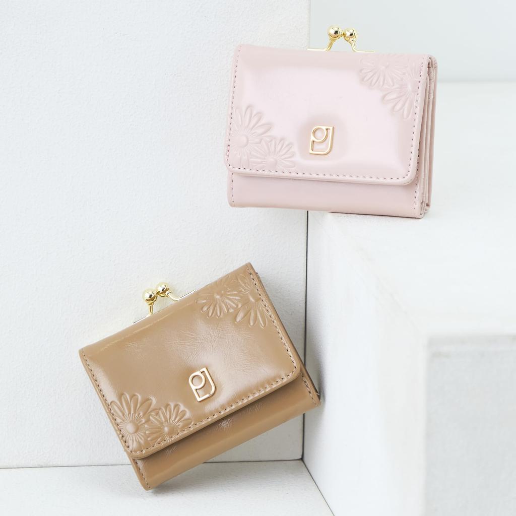 Paul Joe Accessoires Mini Wallet Daisy Embossed Beige & PJA-W1392
