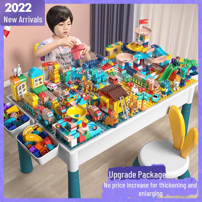 Compatible Building Block Table for DIY Educational Play - Suitable for Boys & Girls with Large Particle Lego-Compatible Blocks.