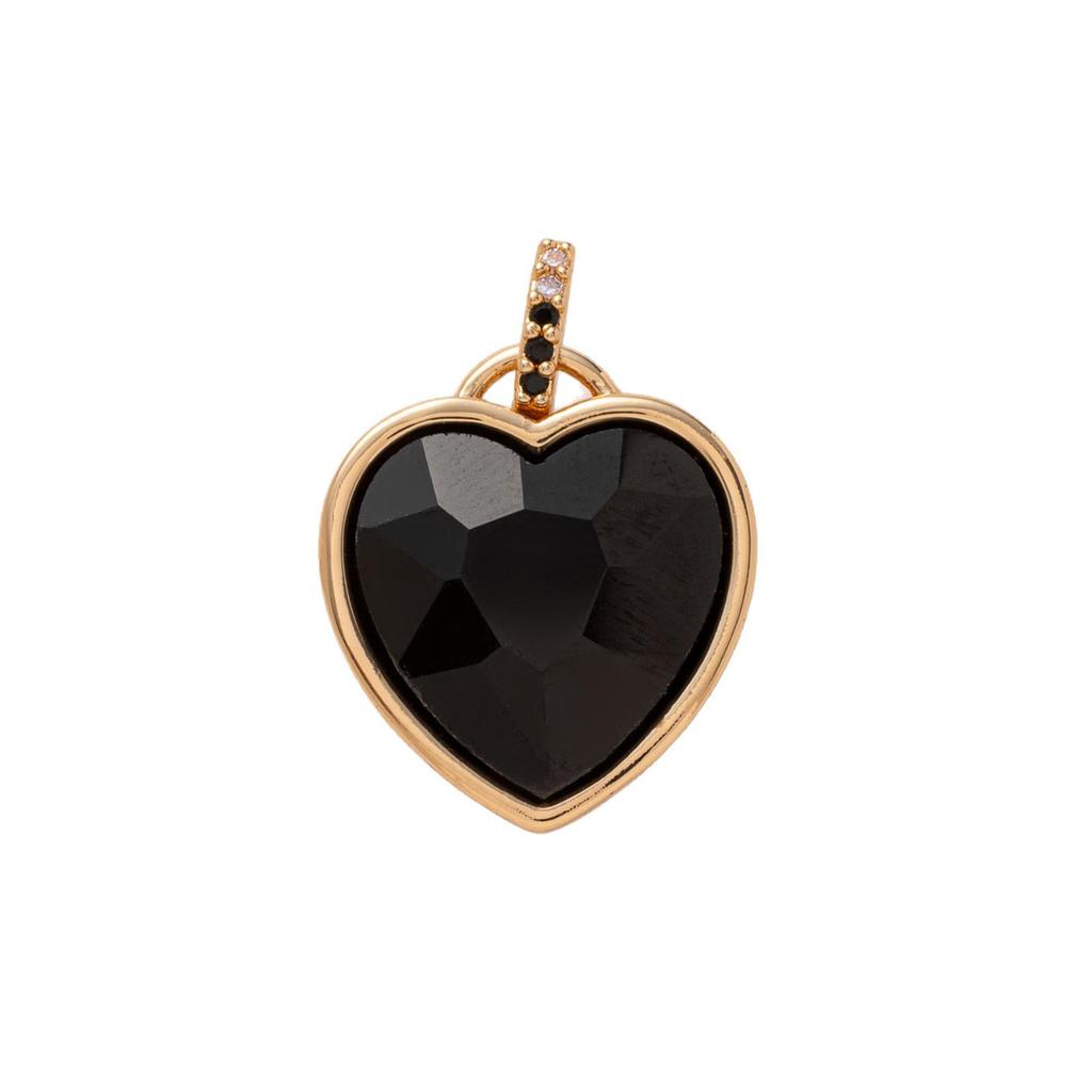 Colorful Heart Bagua Pendant: Fashionable European & American DIY Jewelry Accessory, Colorfast Copper-Plated