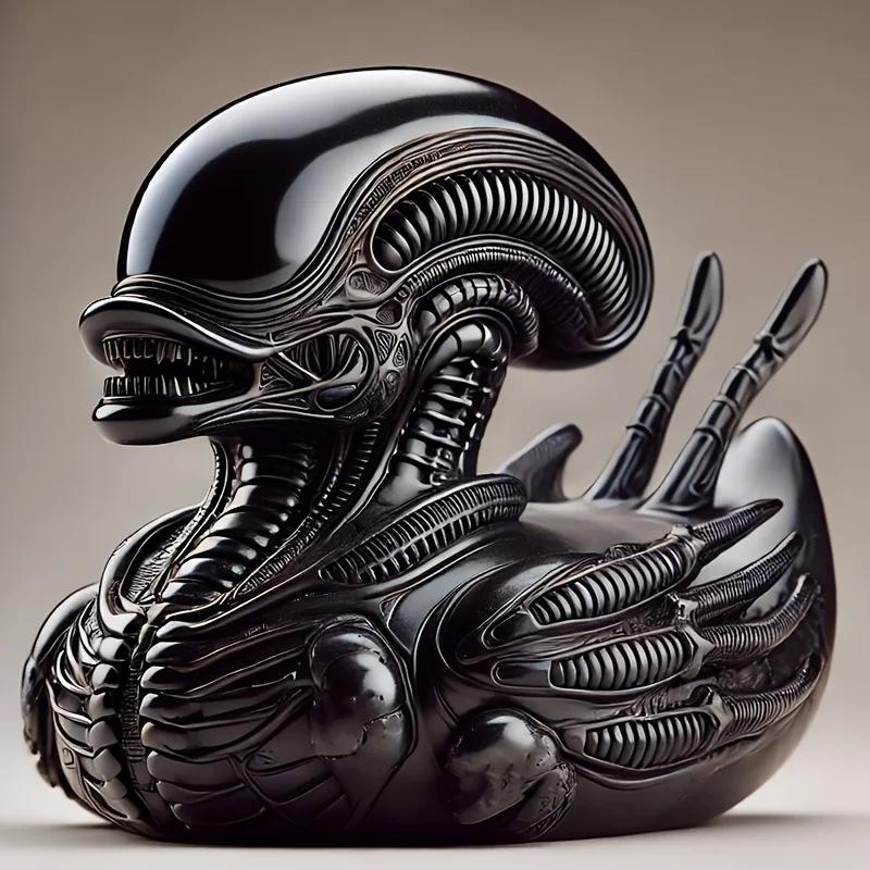 Alien Duck Resin Statues - Evil Alien Duck Decorative Items, Resin Car Dashboard & Tabletop Decorations, Fun Gifts