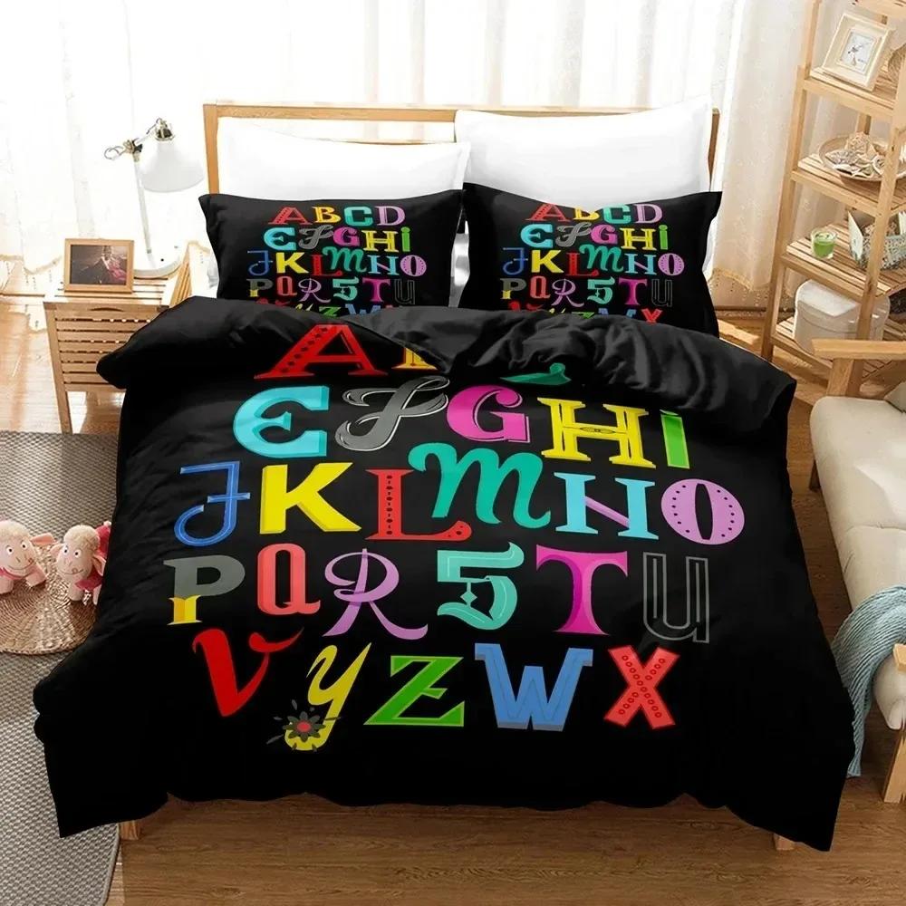 Alphabet Lore Duvet Cover Pillowcase Bedding Set 2/3 Pieces bedroom decoration Girls Boys adult Single/Double/Large Size