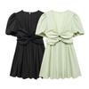 Kaslead New Arrival Women's Clothing Fashion Style Fashion Casual Bows Decorative Elastic Waist Dress