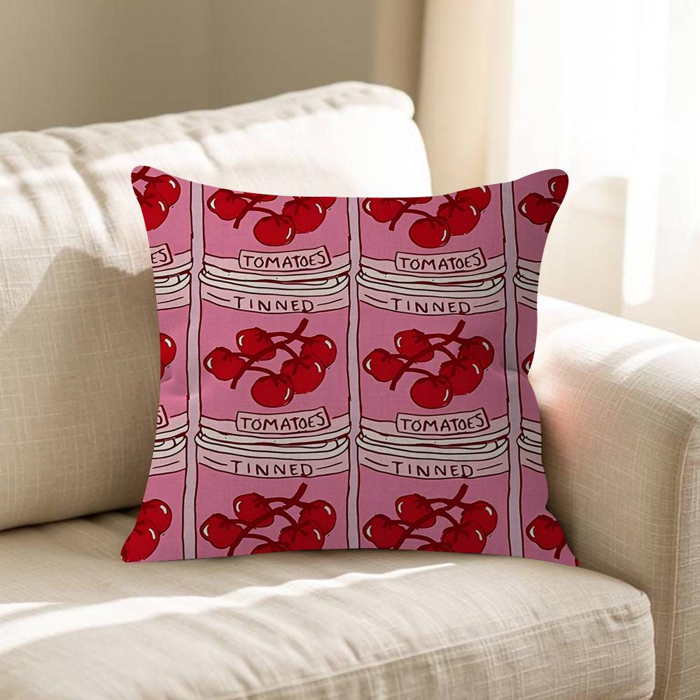 

Pink Tomato Tins Retro Pillowcases Home Bedding Decorative Pillow Cover Wedding Super Soft Pillow Case 30x30 cm