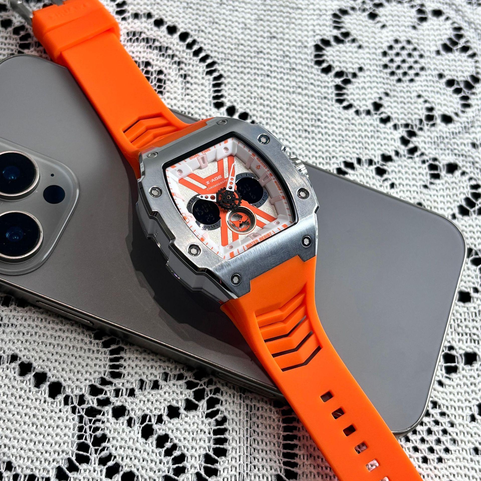 

Men s Business Quartz Watch Wine Barrel dial Luminous Sports Men s Waterproof Watch Date Clock