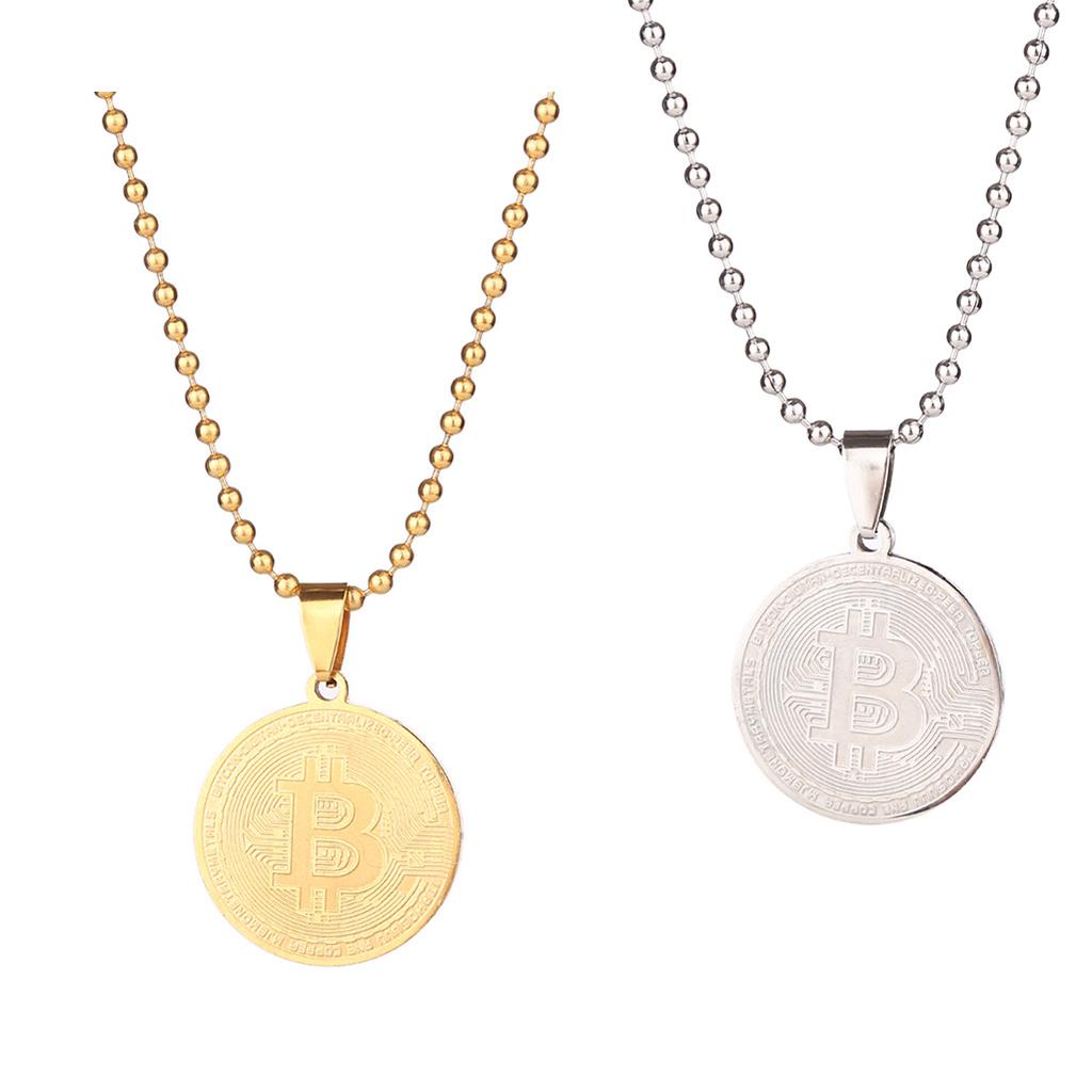 Stainless Steel Coin Pendant Necklace 