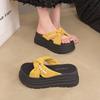 Pearl cross cool slippers women's summer wear popular new round head with skirt thick-soled beach slippers
