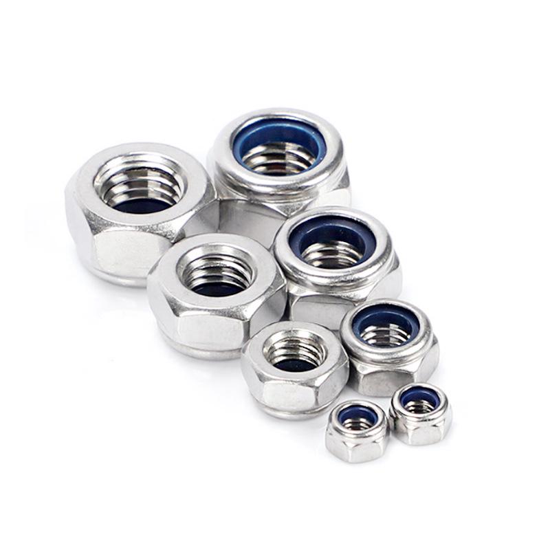 Blue Nylon Self-Locking Anti-Slip Hex Nut with Fine Thread