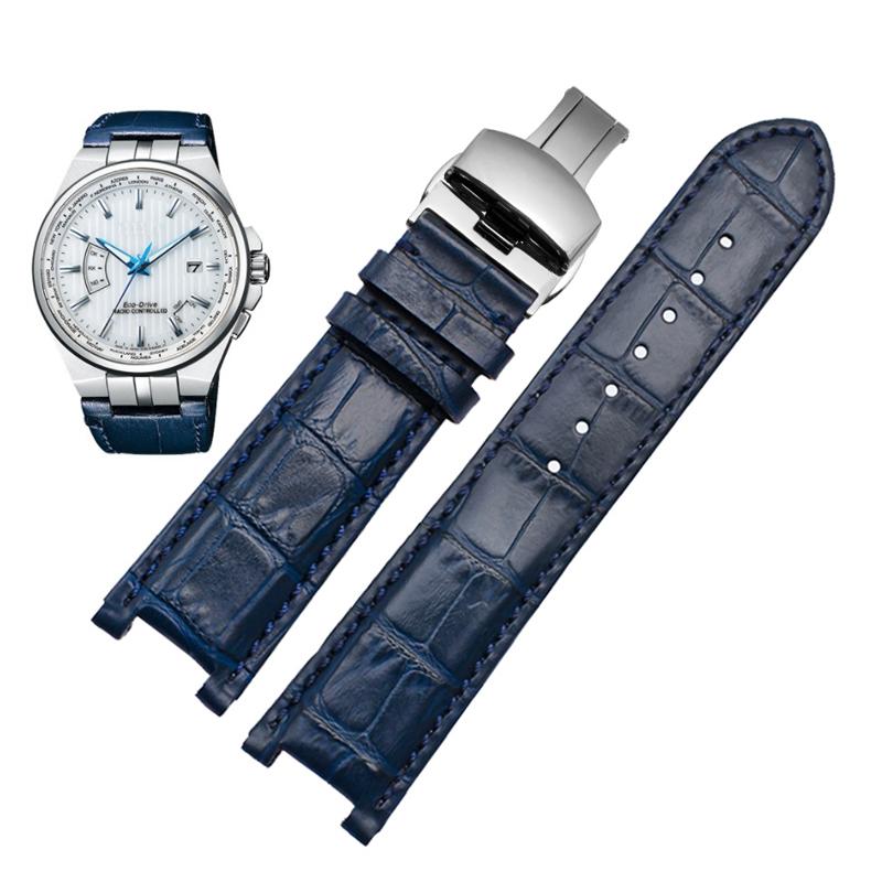 

Genuine Leather Notch Watchband for Men s Perpetual Calendar CB0164-17E Cattle Belt CB0160-18A Bracelet Strap Black Brown