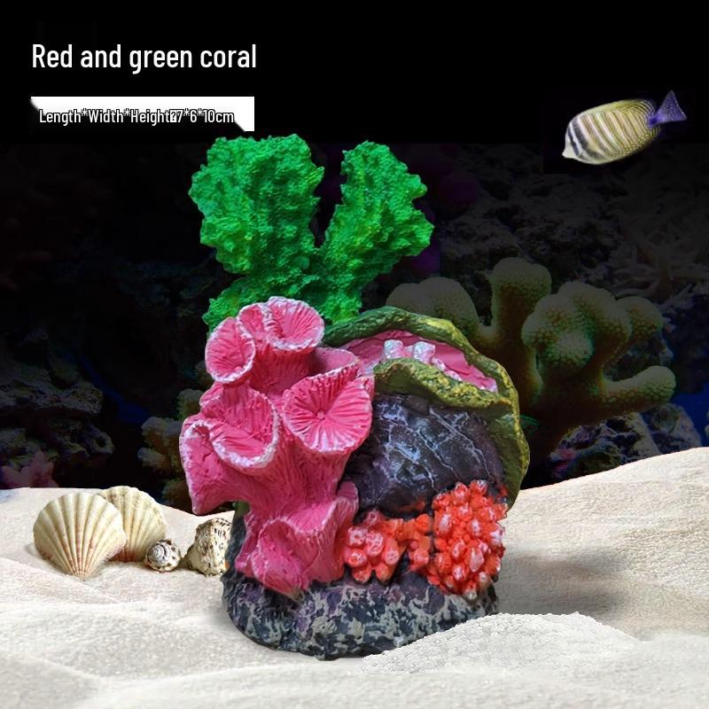 Aquarium Resin Coral Ornament Set: Simulated Coral Tree & Fish-Shrimp Hiding Decoration for Saltwater Tanks