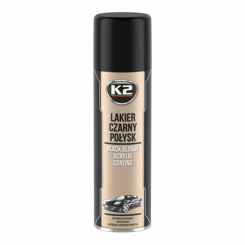 K2 Akrylowy Lakier Szybkoschnący Czarny Połysk 500Ml