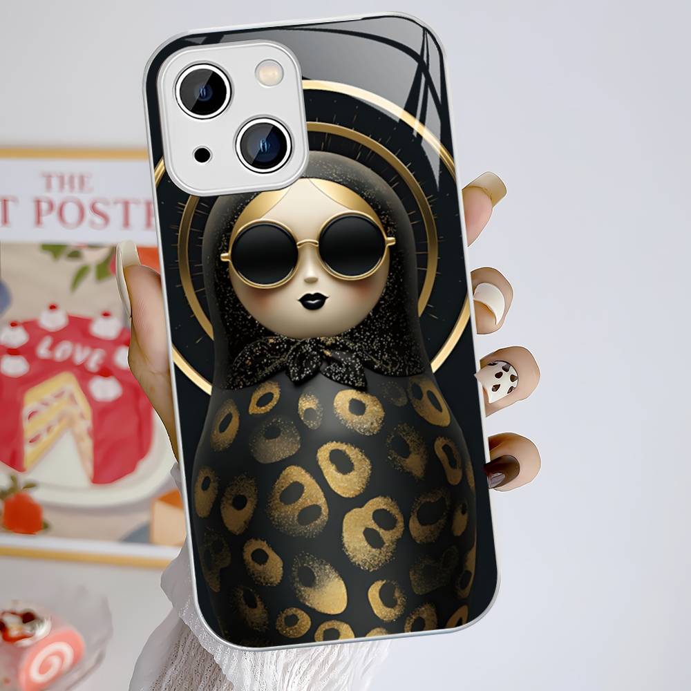Classic Matryoshka Doll For IPhone 14 13 12 Mini 11 Pro XS Max X XR 14 Plus Tempered Glass Cover