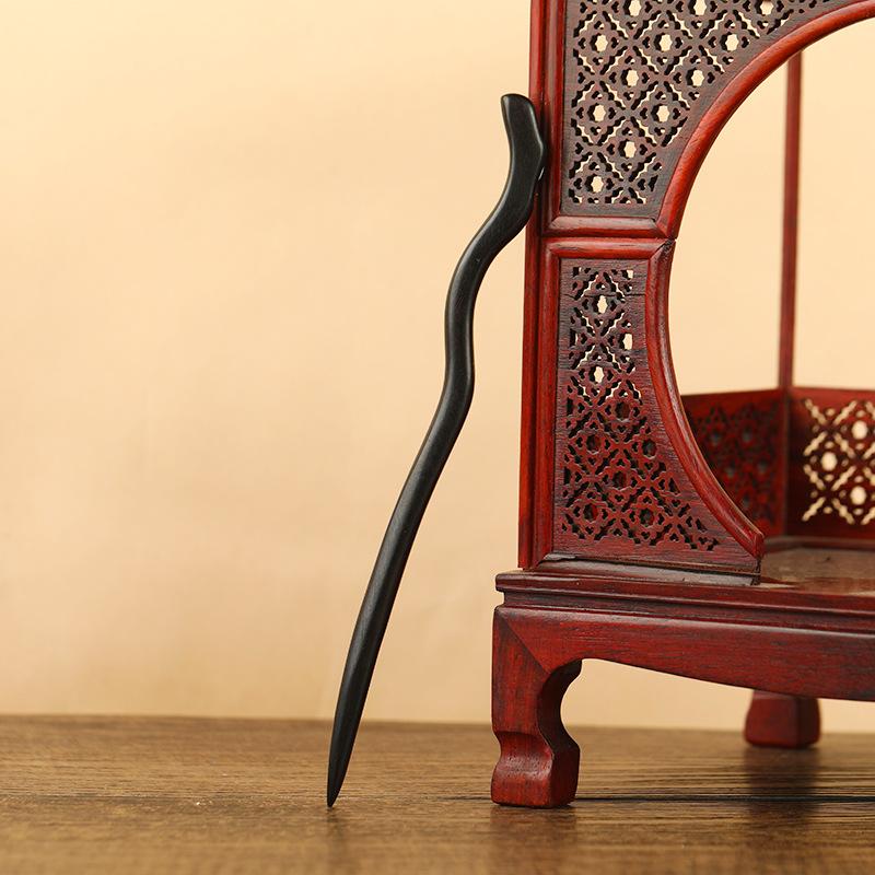 Ebony Hairpin, Ancient Hairpin, Simple Modern Disc Hairpin, Wooden Hairpin, Chinese Hanfu Cheongsam Headdress