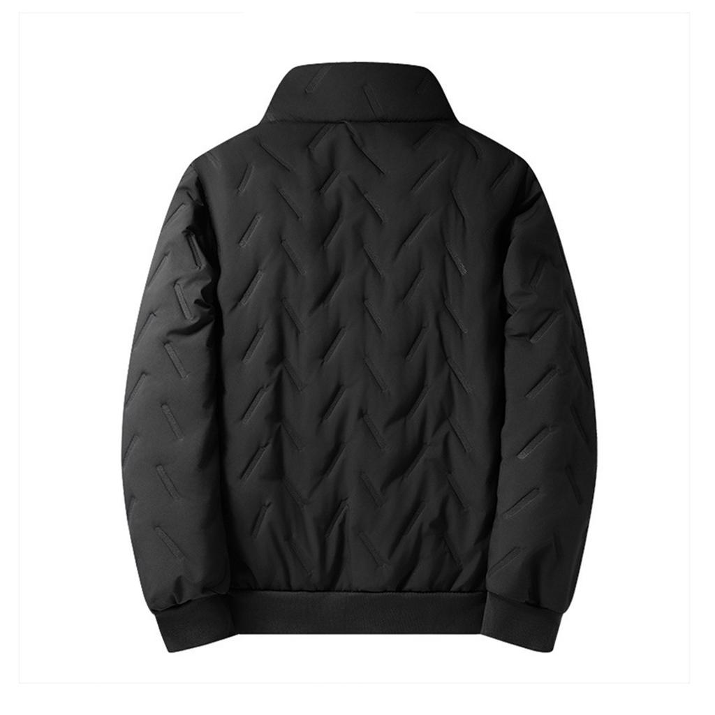 Men's Solid Color Casual Cotton Warm Long-sleeved Jacket Men's Graphene Zipper Cotton Jacket NEW SPORT Pocket Label