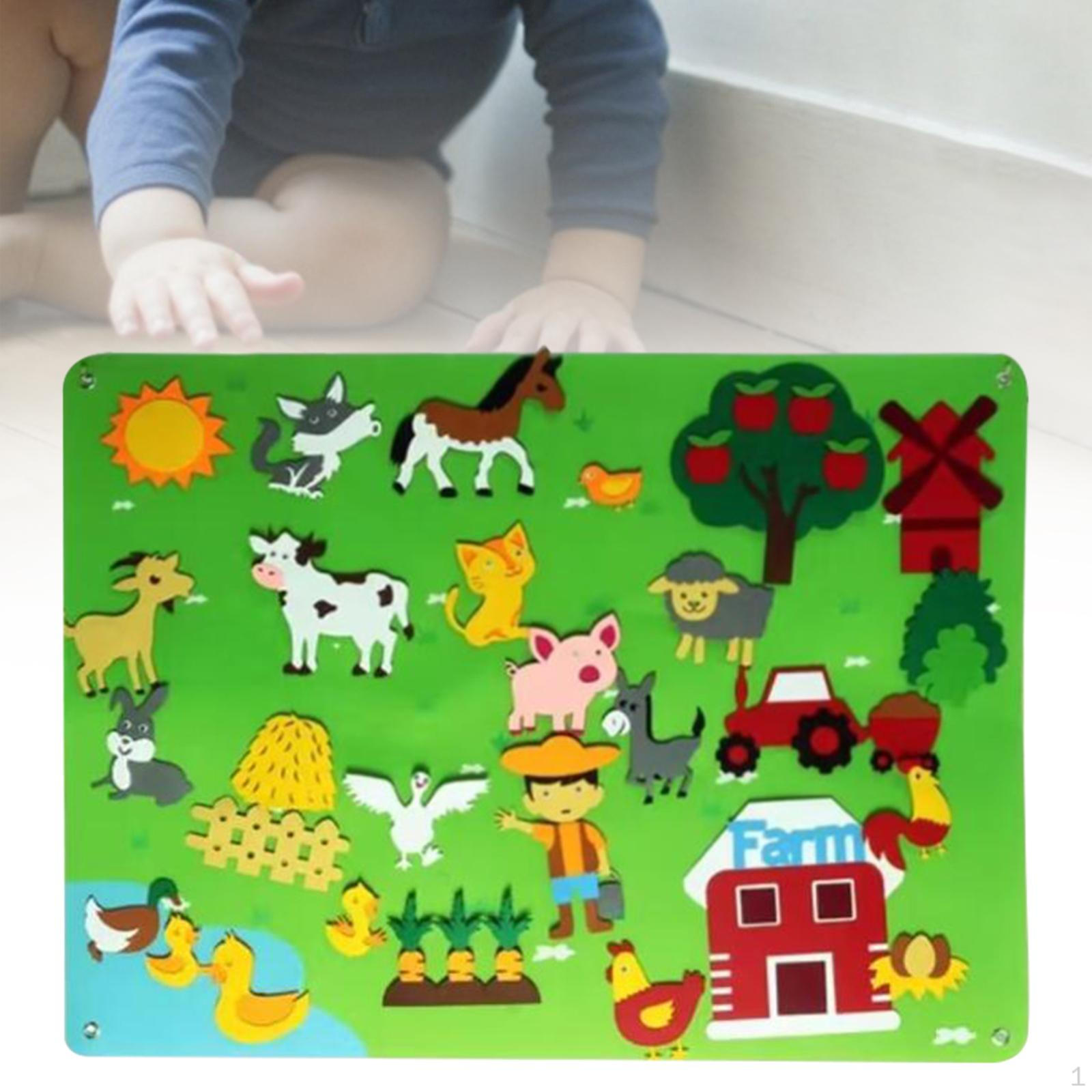 

Дошка Busy для малюків і дошкільнят, сенсорна іграшка Монтессорі, іграшка для подорожей для раннього навчання Farm