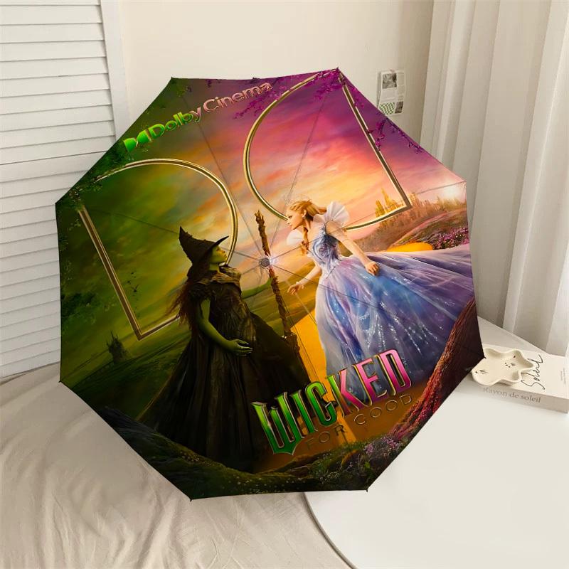 

1PC Wicked For Good Automatic Open/Close Umbrella with Windproof, 8-Rib Sturdy Canopy, Durable Ribs, Fashionable Design,1295A