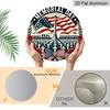 2D Flat, 1pc Memorial Day Round Metal Wall Art - Military Tribute with American Flag, Arlington Cemetery Tombstones & Iwo Jima Soldiers - Vintage
