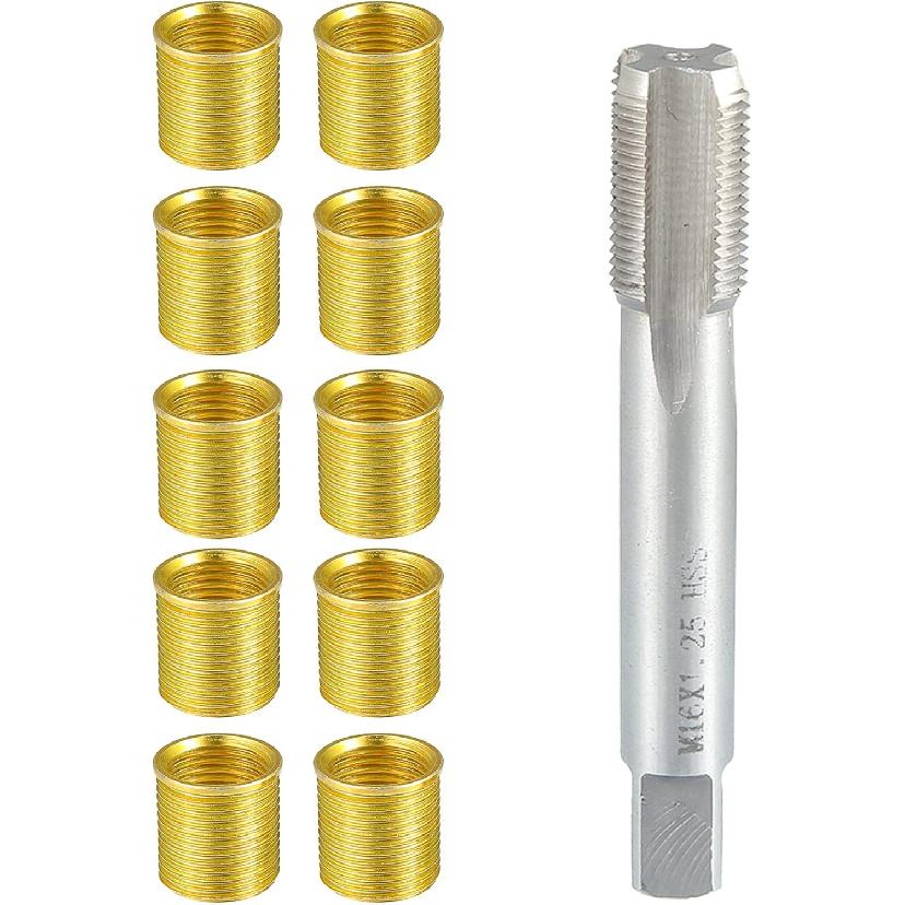 Outer/Universal Spark Plug Thread Repair Tools with M14x1.25 Inner Inserts and M16x1.25 Tap/High Speed Steel Tap Spark Plug/Durable/Metal / 1