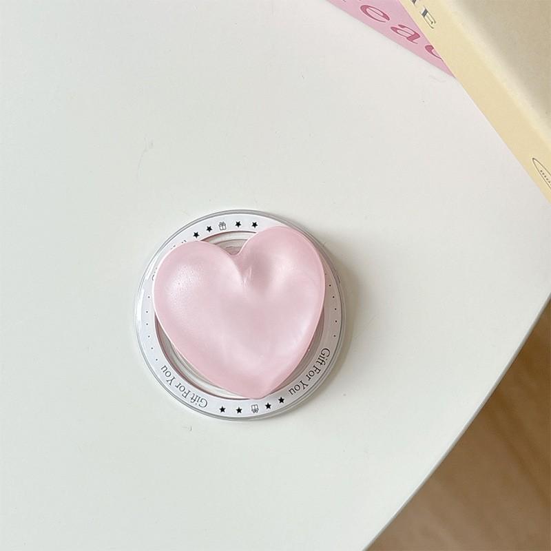 

Magnetic Flash Powder Solid Color Love 3D Phone Airbag Bracket Korean Ins Style Portable Women s New Lazy Ring
