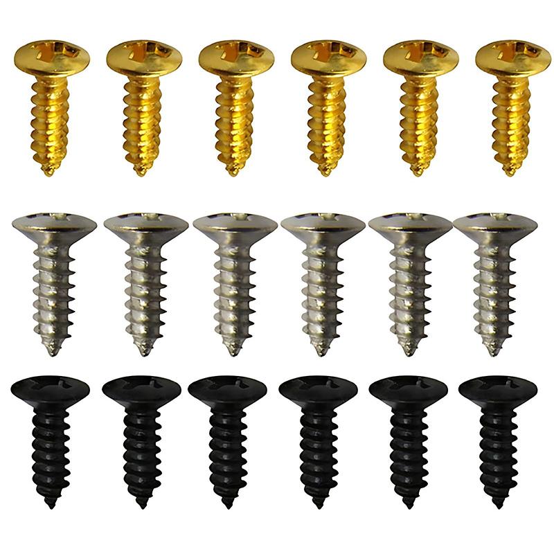 50PCS/Set 3*12mm Size Guitar Protective Plate Screw Gold Silver Black Available Cavity Cover Screw Guitar Guitarra Accessory ZYF