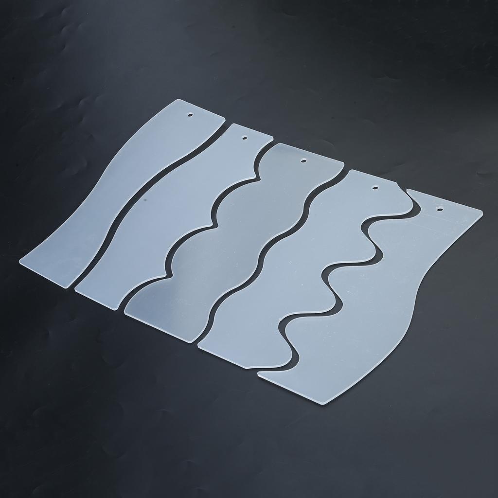5Pcs Clear Acrylic Quilting Rulers Quilting Templates Double Side Wavy Quilting Rulers Stencils For Patchwork Project
