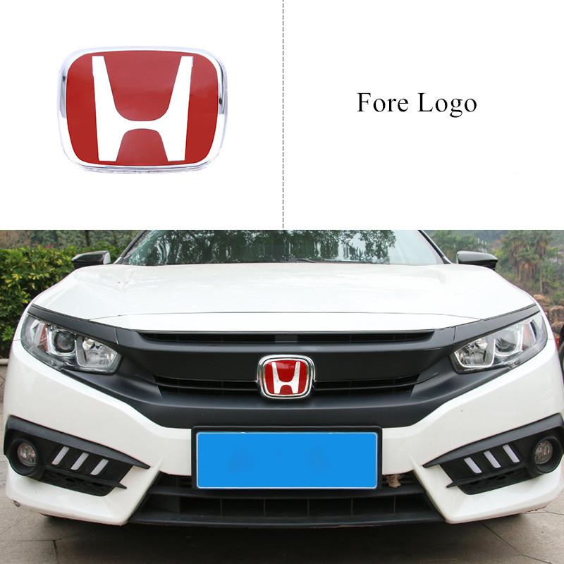 Car Steering Wheel Emblem H-Sticker Auto Front Grille Trunk Modification Accessory For Honda Civic 8th 9th 9.5th 10th Generation