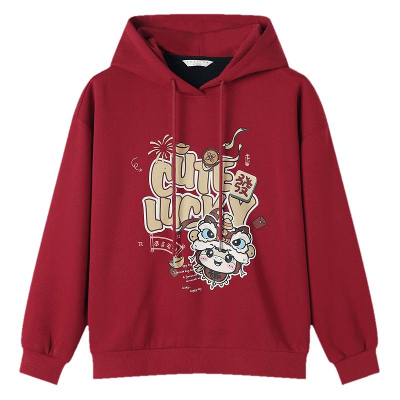 TonLion Women's Cartoon Pattern Hooded Sweatshirt