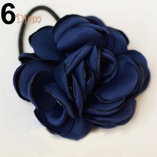 Tenfyer Hair Band Rope Camellia Flower Ponytail Holder Scrunchie Hairband Accessory