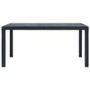 VidaXL Garden Table Anthracite 150x90x72 Cm Plastic Rattan Look
