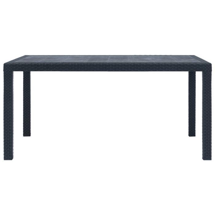 VidaXL Garden Table Anthracite 150x90x72 Cm Plastic Rattan Look