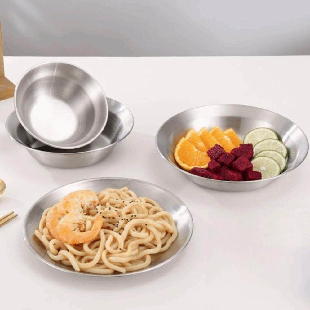 4PCS/SET Straw Hat Design Camping Tableware Set Korean Style Food Serving Tray  Easy To Clean