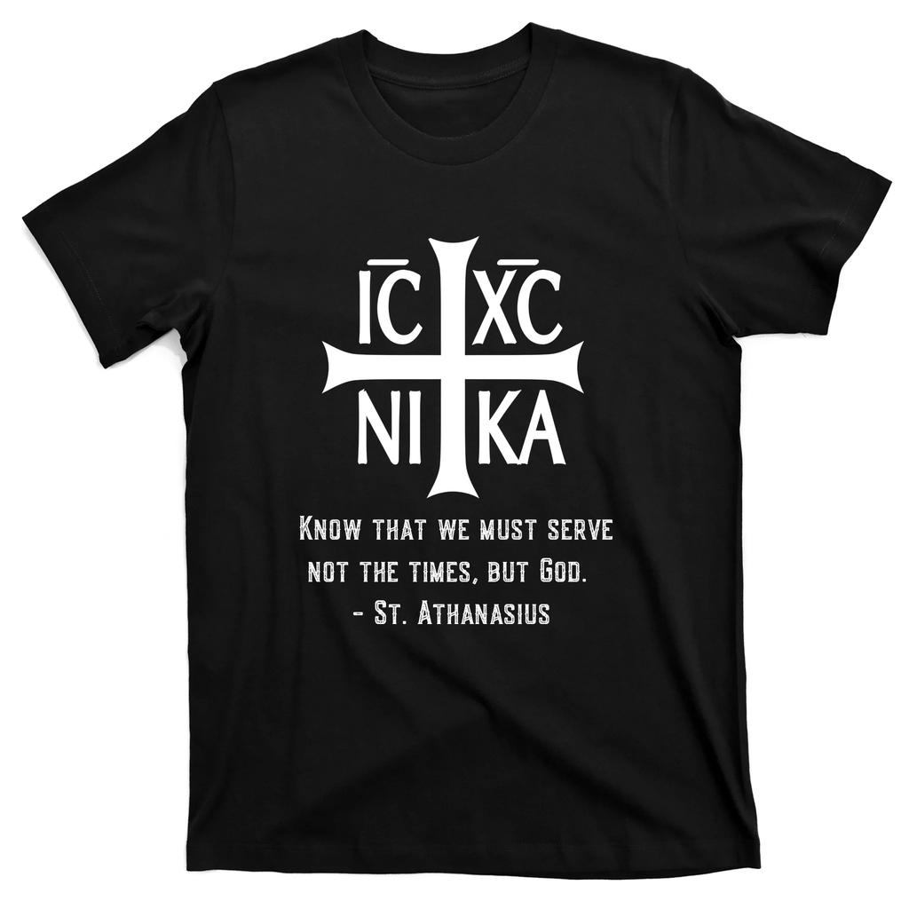 Östlich-Orthodoxer IC XC NIKA Kreuz Christliches T-Shirt 100% Baumwolle Rundhals Sommer Kurzarm Lässig Unisex T-Shirt Größe S3XL