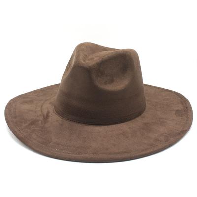 Sombrero de copa de ante para Hombres y Mujeres Pareja Sombrero de Ala Grande Sombrero de Caballero