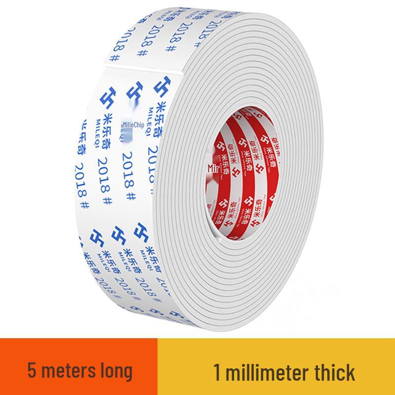 Mileqi Black & White EVA Foam Tape 1-3mm - Soundproof, Seal, Shock Absorbent, Single-Sided Adhesive