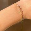 Y2K Exquisite Sweet Pink Zircon Bowknot Stainless Steel Love Heart Chain Bracelet for Women Girls Party Birthday  Gifts