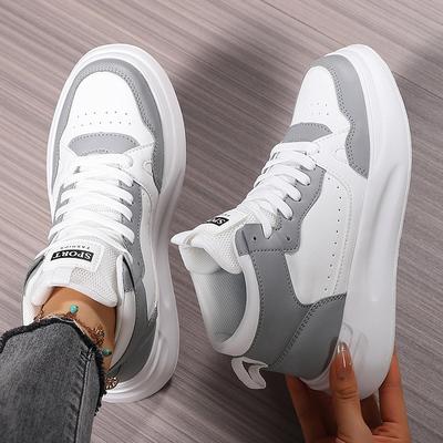 Korean Fashion Board Shoes Soft Sole Comfortable Casual Sports Single Shoes Lace-up Light Outdoor Flat Bottom