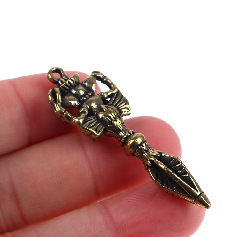 1Pc Cross Vajra Brass Car Key Chain Pendant Buddhism Dharma Lanyard Bodhi Beads Motorcycle Keychain Rope Pendant